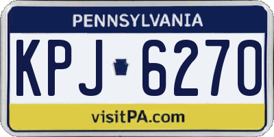 PA license plate KPJ6270