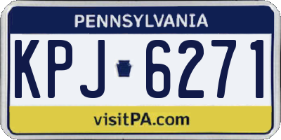 PA license plate KPJ6271