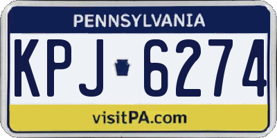 PA license plate KPJ6274
