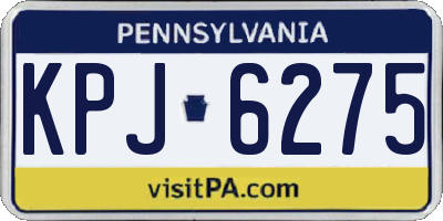 PA license plate KPJ6275