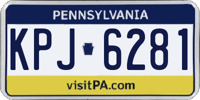 PA license plate KPJ6281