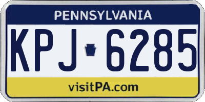 PA license plate KPJ6285