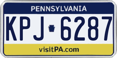 PA license plate KPJ6287