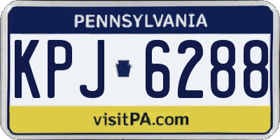 PA license plate KPJ6288