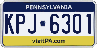 PA license plate KPJ6301