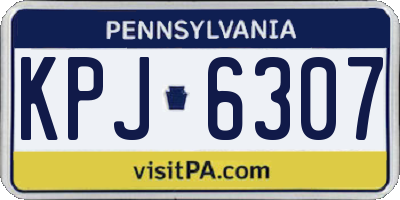 PA license plate KPJ6307