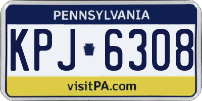 PA license plate KPJ6308