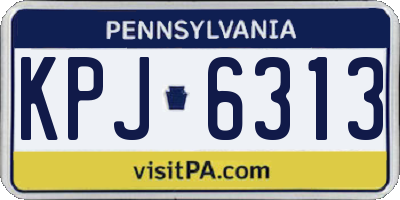 PA license plate KPJ6313