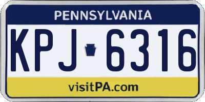 PA license plate KPJ6316