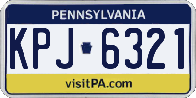 PA license plate KPJ6321