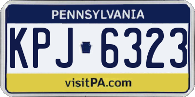 PA license plate KPJ6323