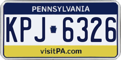 PA license plate KPJ6326