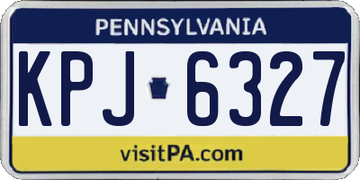 PA license plate KPJ6327