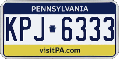 PA license plate KPJ6333