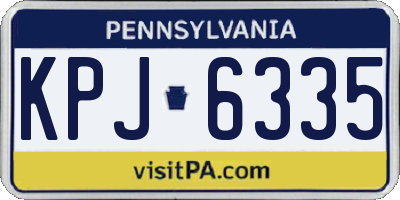 PA license plate KPJ6335