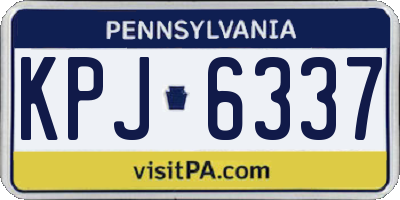 PA license plate KPJ6337