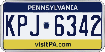 PA license plate KPJ6342
