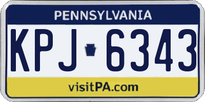 PA license plate KPJ6343