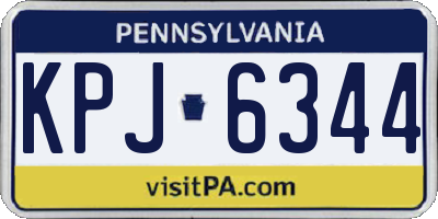 PA license plate KPJ6344