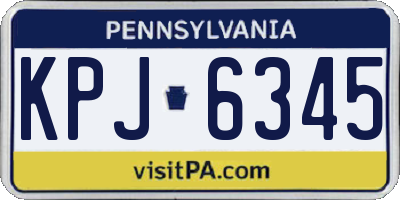PA license plate KPJ6345