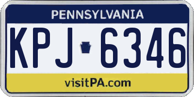 PA license plate KPJ6346