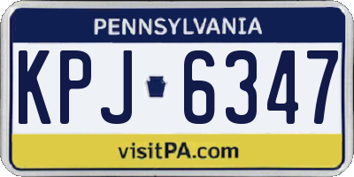 PA license plate KPJ6347