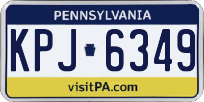 PA license plate KPJ6349