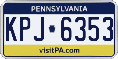 PA license plate KPJ6353