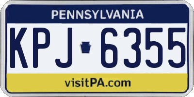 PA license plate KPJ6355