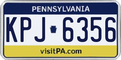 PA license plate KPJ6356