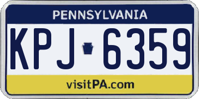 PA license plate KPJ6359