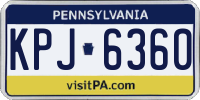 PA license plate KPJ6360