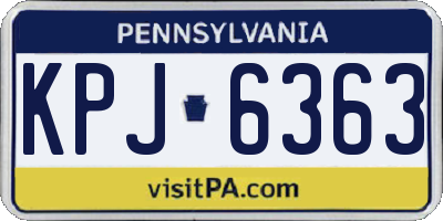 PA license plate KPJ6363