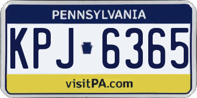 PA license plate KPJ6365