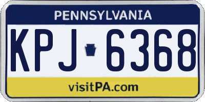PA license plate KPJ6368