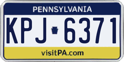 PA license plate KPJ6371