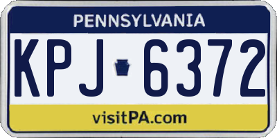 PA license plate KPJ6372