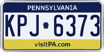 PA license plate KPJ6373