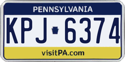 PA license plate KPJ6374