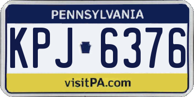 PA license plate KPJ6376