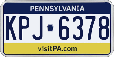 PA license plate KPJ6378