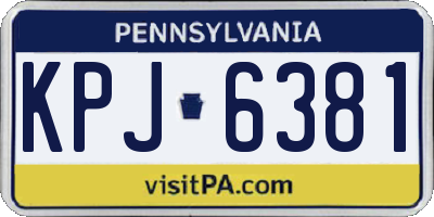 PA license plate KPJ6381