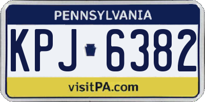 PA license plate KPJ6382