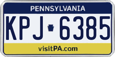 PA license plate KPJ6385