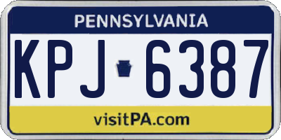 PA license plate KPJ6387