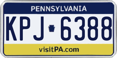 PA license plate KPJ6388