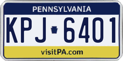 PA license plate KPJ6401