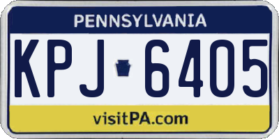 PA license plate KPJ6405