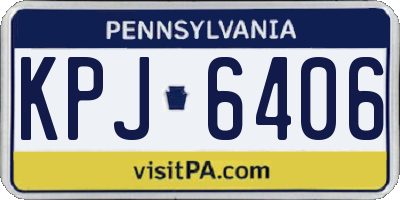 PA license plate KPJ6406