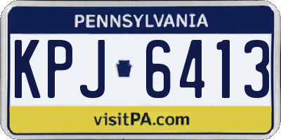 PA license plate KPJ6413
